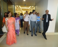 Dr. Atul Adaniya (JD-Operations) giving information about OPD & other medical facilities at Basement