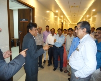 Dr. S L Juvekar (Consultant Radiologist & HOD) giving information about Radiology department to Dr. Sanjay Jayswal (Dy. Director, DDHS) and DDHS team 