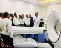 Dr. Kaushik Chatterjee briefing about the upcoming PET Scan facility at NCI Jamtha.