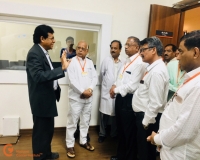 Dr. S.L. Juvekar (HOD – Radiology) interacting with the guests.