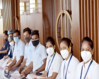 Our Nursing staff enthusiastically participating in blood donation